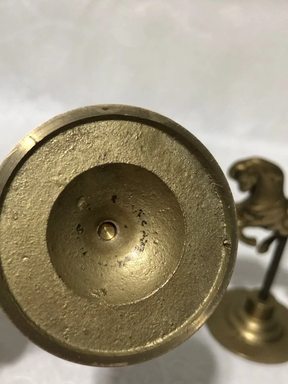 Vintage brass carousel horse candlestick holders set of 3
